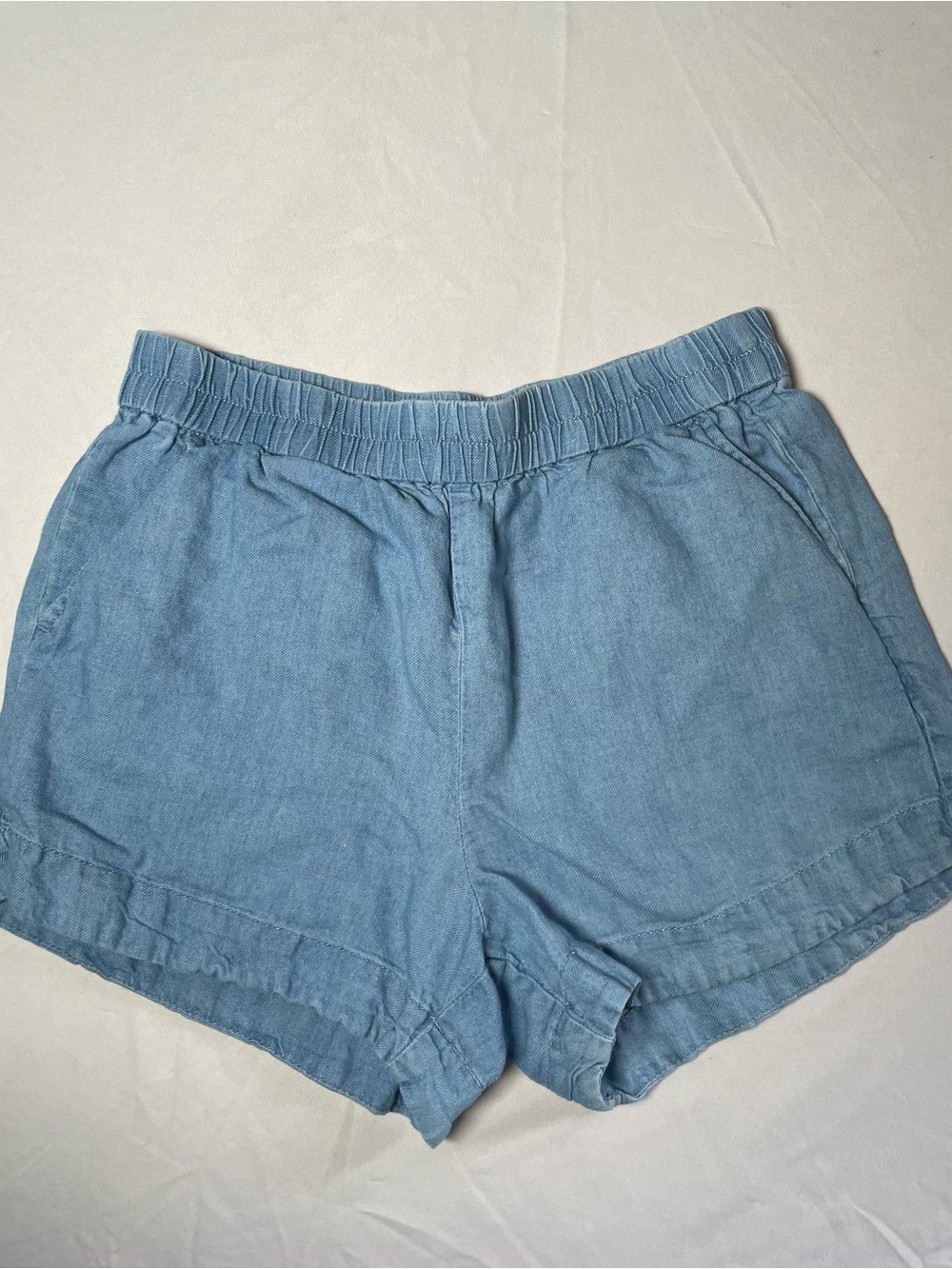 Splendid Light Blue High-Waist Elastic Shorts